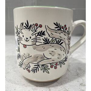 CHRISTMAS CAT 18oz FELINE Holiday Coffee Mug Embossed Cat SPECTRUM DESIGNZ Gift